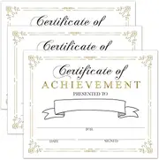 Gold Award Certificates - Certificate of Achievement - Student of The Month Certificates for Students,School Graduation Ceremony,Certificate of Achievement Awards.（50 Count 8x10 in）