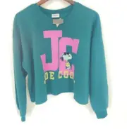 NWT NEW Grayson Threads Women's Joe Cool Snoopy Cropped Sweatshirt Size XS,