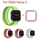 Band+Case Frame For Fitbit Versa 2 Bracelet Cover Nylon Strap Watch Protective