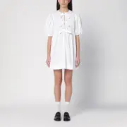 [GANNI] White mini dress with bows 34 FR White