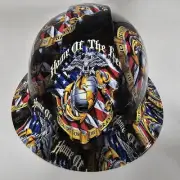 full brim hard hat custom hydro dipped IN HOME OF THE FREE BECAUSE OF THE BRAVE