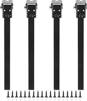 OwnMy 16 Inch Folding Table Legs Heavy Duty Metal Hairpin Table Legs Set, Black Folding Furniture Legs Feets Foldable Laptop Table Legs Coffee Table Replacement Legs for Bed Cabinet Wardrobe Couch