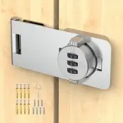 3-Digit Combination Cabinet Lock, 4.5" Keyless Safety Drawer Lock for Lockers...