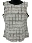 Banana Republic Top Size Large Ivory Gingham Ruffle Sleeve Pullover Women New