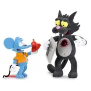 Itchy & Scratchy Flocked Version Medium Set Simpsons Kidrobot IamRetro Exclusive