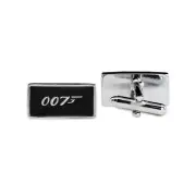 James Bond 007 Cuff Link Pair - [Black & Silver][1'' Wide]