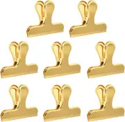 Set of 8 Heavy Duty Stainless Steel Bag Clips, SourceTon 3 x 2.4 Inch Gold