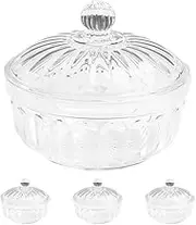 TOPPERFUN 4Pcs Candy Jar, 4.5in Transparent Plastic Cookie Jar With Lid, Fruit Salad Serving Bowl, Anti Fall Cold Dish Bowl, Round Candy Box for Kitchen Countertops, Hold Fruits Candies Snack