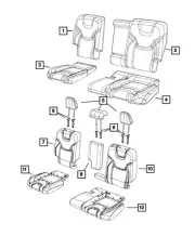 Genuine Mopar Rear Seat Back Cover 6QB32HL1AB