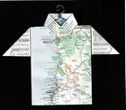 Origami Map Shirt California, Eureka, Crescent City, Arcata, Klamath, Trinidad