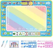 Water Drawing Mat - Aqua Water Doodle Mat, Transparent Water Painting Toy | Large Drawing and Doodle Mat 80 x 60 cm, Block