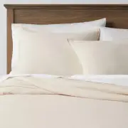 Threshold Duvet Cover Set Needle Stitching Space Dyed, True Khaki, Cal King