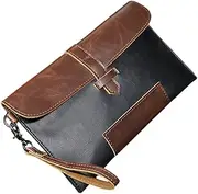 [Mikinona] Fashionable Men's Handbag Pu Polyester-Cotton Cluth Bag Wallet Storage Pouch for Business Leisure