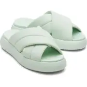 TOMS Female Mule Mallow Crossover Green 100% Textile Blend (85% Recycl Ladies
