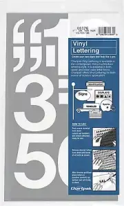 Chartpak 3-inch White Stick-on Vinyl Numbers (01176), 1 PACK
