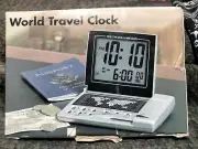 World Time Travel Calender Alarm Folding Clock NIB