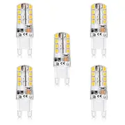 5pcs 5W LED Bi-pin Corn Light Bulb 300lm G9 T 32 LED Beads SMD 2835 Warm White 50W Halogen Equivalent for Chandelier 220-240V 110-120V