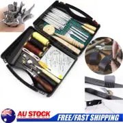 DIY Leather Craft Hand Tools Tanner Kit Stitching Sewing Stamping Carve Work Set