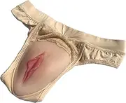[BIMEI] Camel Toe Control Panty Fake Vagina for Crossdresser Transgender Crossdresser B4 (L, Beige T-back F)