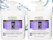 Advanced Clinicals Anti-Aging Hyaluronic Acid Cream For Face, Body, Hands. Instant Hydration For Skin, Spa Size. (Two - 16 Oz)