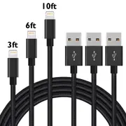 Three-Pack of Braided Universal Lightning Cables for iPad or iPhone