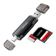 SD Card Reader USB 3.0 Dual USB A & USB C to Micro SD/SD Memory Card Adapter for