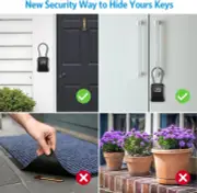 Portable Key Lock Box, 4Digit Combination,Waterproof Key Safe for Indoor/Outdoor