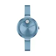 Brand New Movado Bold Trend Women’s Blue Stainless Steel Bangle Watch 3601009