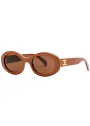 Celine Oval-frame Sunglasses - Brown Light ONE SIZE