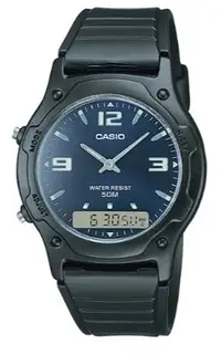 在飛比找Yahoo!奇摩拍賣優惠-【萬錶行】CASIO  簡約經典雙顯腕錶  AW-49HE-