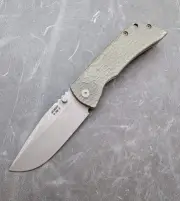 McNees MCN-PM-MAC-2-3.5 Knife -Green Matte Jigged titanium Magnacut - Xtra Clip