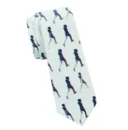 New Mens Paul Smith Man-Pattern Silk Slim Skinny Neck Tie Made In Italy