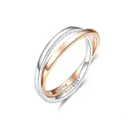 Silver Rose Gold Promise Ring - Love Forever
