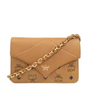 MCM Diamond Visetos Foldover Top Mini Shoulder Bag One size Orange