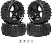 Pre-Glued 12mm Hex 1/10 Buggy Wheels and Tires for Traxxas Bandit Wltoys 144001 2s 3s Brushless