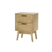 Artiss Bedside Rattan 2 Drawers Side Table