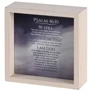 Be Still And Know I Am Psalm 46:10 - 6 Inch MDF Wood 2-Sided Tabletop Block Sign