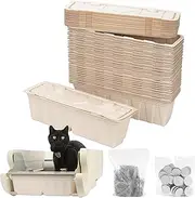 Luvcosy 30PCs Disposable Waste Receptacles with Charcoal Bags Compatible with Littermaid 1St/2nd Edition Automatic Cat Litter Box, Disposable Cat Litter Box Odorless & Disposal (Machine NOT Included)