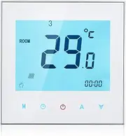 Thermostat, 5A Weekly Programmable LCD Display Touch Screen Water Heating Thermostat Room Temperature Controller White for Water Heating