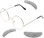 GLSTOY 100 Days of School Costume Boys' Old Man Dress up Kit Eyebrows Glasses