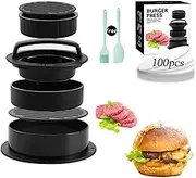 FUYTERY 3 in 1 Non Stick Burger Press Hand Pressed Meatloaf Hamburger Kitchen Molds