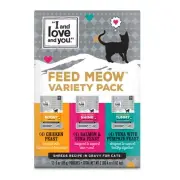 Feed Meow Variety Pack - Salmon, Chicken, Tuna - Grain Free, Shredded, No Fil...