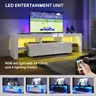 High Gloss 16 Colors LED TV Cabinet Entertainment Storage Unit Black/White