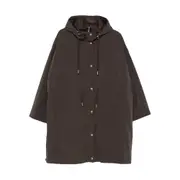 [Moncler] Moncler Drawstring-waist Hooded Coat II NUMERIC BROWN