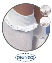 Jefferies Cluny & Satin Lace Pink White Turn Cuff Socks NB INF TOD XS