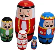GOOHOCHY 1 Set Christmas Nutcracker Nesting Dolls Russian Matryoshka Ornaments for Unique Birthdays and Holidays