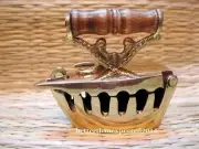 Iron Charcoal Press Paper Weight Victorian Gold Style Brass Tabletop