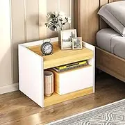 Luxsuite Bedside Table Wooden End Nightstand with 1 Drawer & Shelf Bedroom Living Room Furniture Storage Organiser White & Oak
