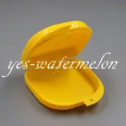 Dental Orthodontic Retainer Denture Storage Case Box Mouthguard Container Yellow