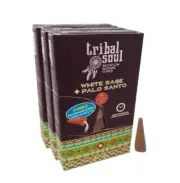 Tribal Soul 30 Backflow Incense Cones White Sage & Lavender Meditation Fragrance